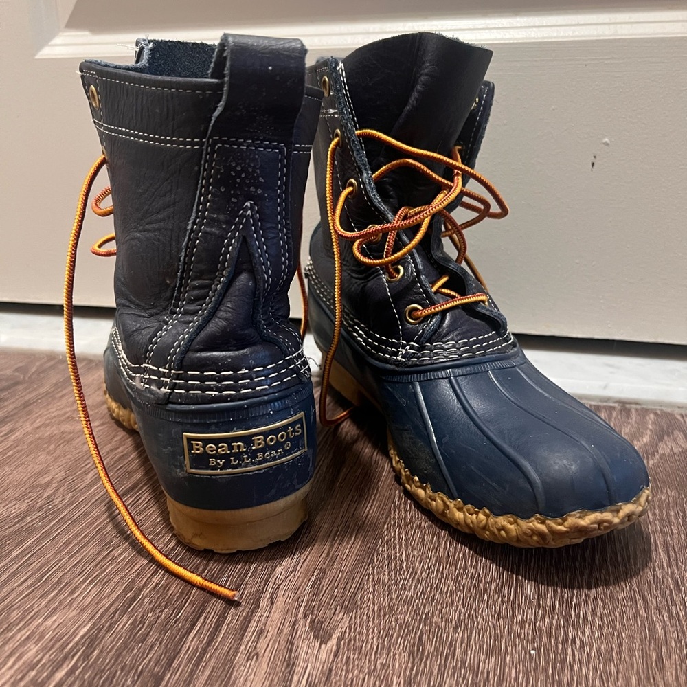 LL Bean boots in blue leather